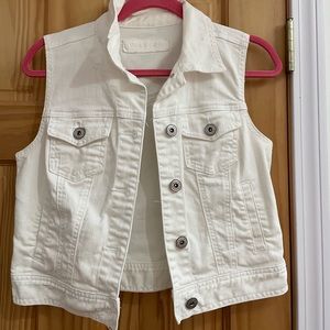White Jean Vest